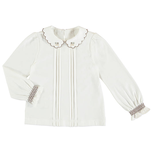Blusa punto bordado 4190 crd-moka