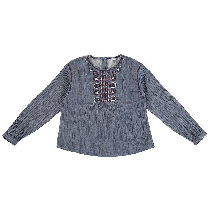 Blusa bordado 7172 indigo