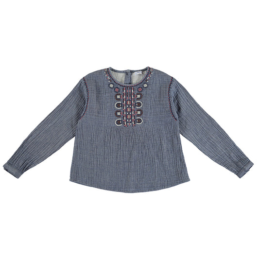 Blusa bordado 7172 indigo