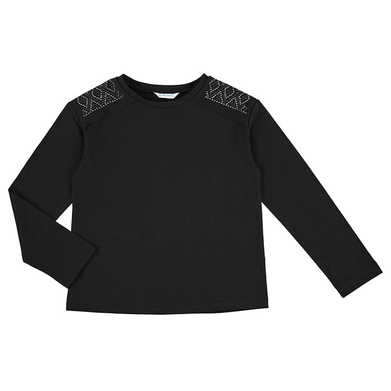 Camiseta m/l tachuelas 7022 negro