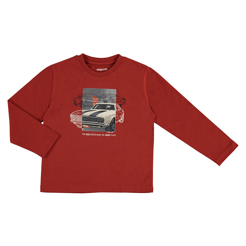 Camiseta m/l coches 4010 ladrillo
