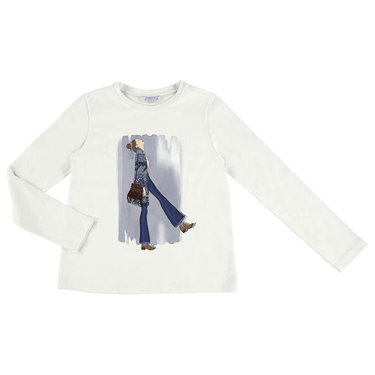 Camiseta m/l niña 7025 crd añil