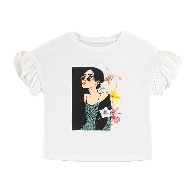 Camiseta m/c niña 6025 crudo