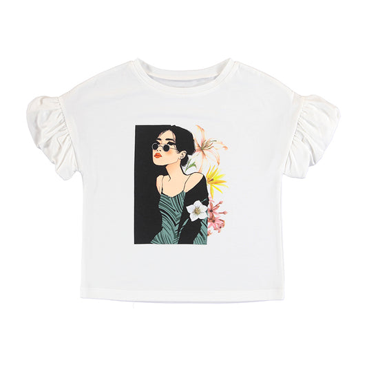 Camiseta m/c niña 6025 crudo
