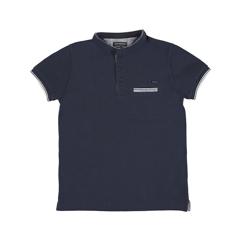 Polo m/c cuello mao contrastes 6101 marino