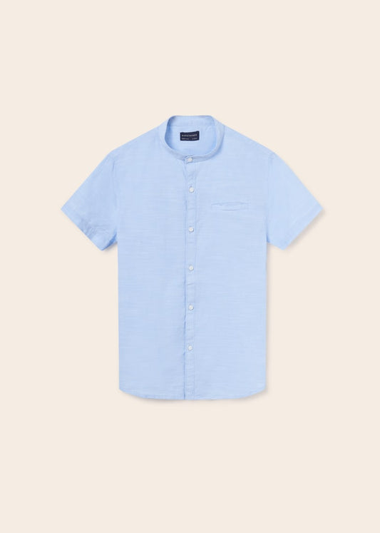camisa m/c cuello mao 6113 celeste