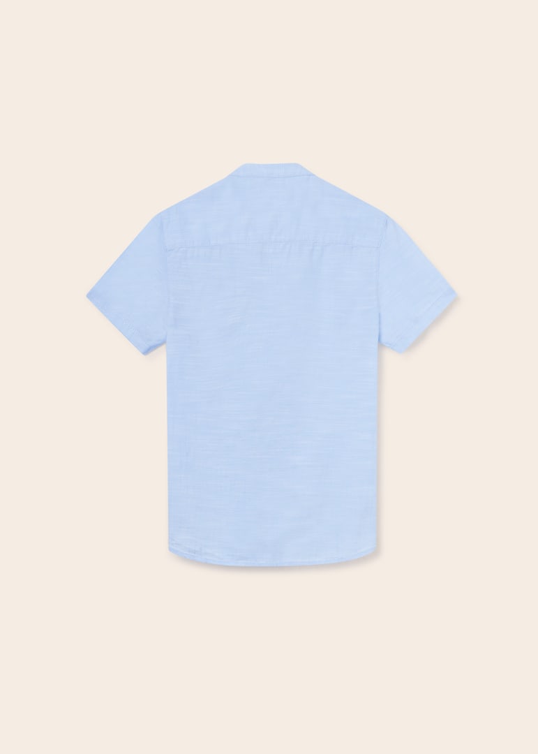 camisa m/c cuello mao 6113 celeste