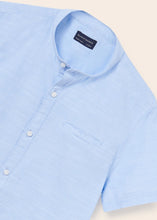 Cargar imagen en el visor de la galería, camisa m/c cuello mao 6113 celeste
