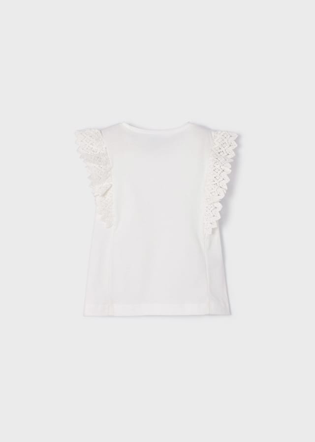 CAMISETA MANGA CORTA CON HOLANES 3061 Crudo