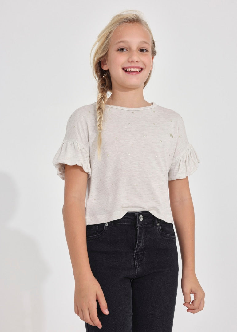 Playera manga corta con tachuelas 6045  lino