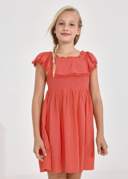 vestido nido abeja 6924 carmin
