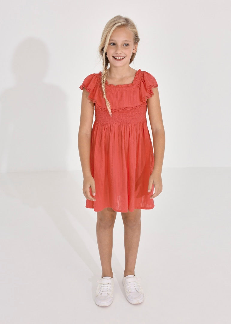 vestido nido abeja 6924 carmin