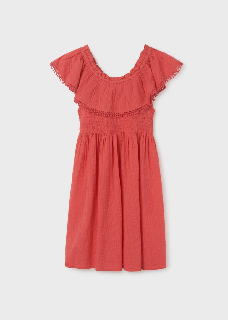 vestido nido abeja 6924 carmin