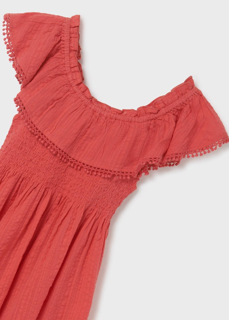 vestido nido abeja 6924 carmin