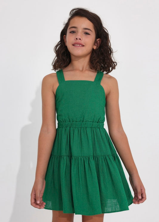 Vestido lino 6930 Esmeralda