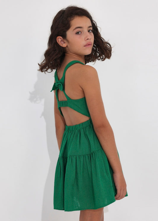 Vestido lino 6930 Esmeralda