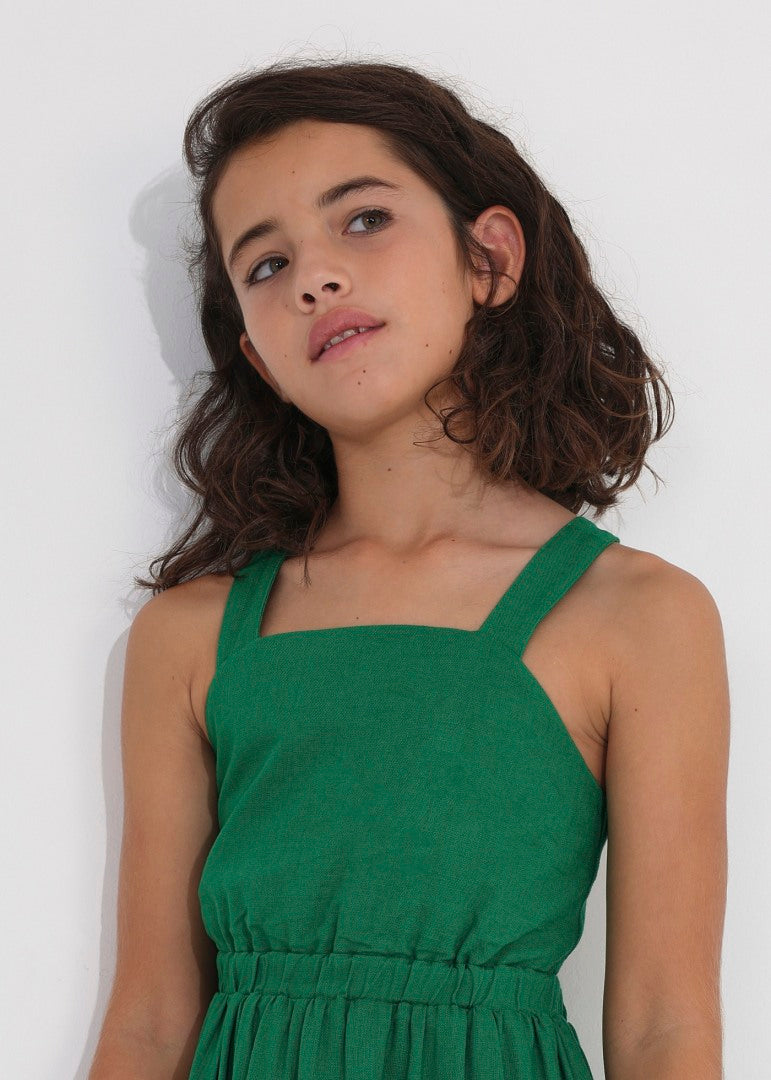 Vestido lino 6930 Esmeralda