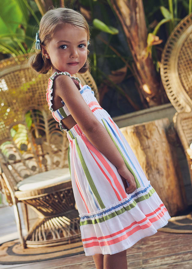 Vestido rayado 3932 melocotón