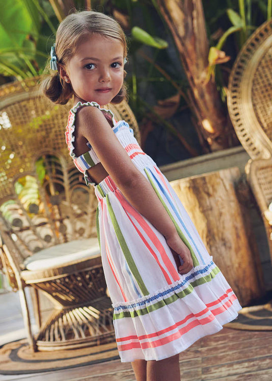 Vestido rayado 3932 melocotón