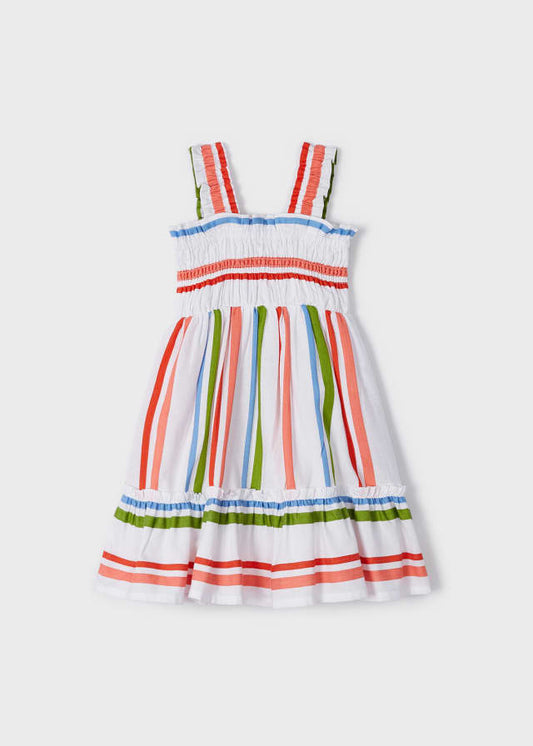 Vestido rayado 3932 melocotón