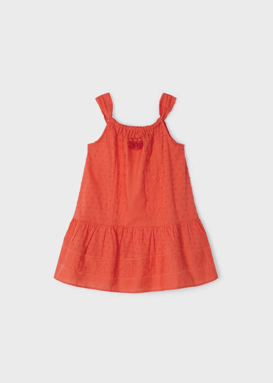 VESTIDO 3938 NARANJA BORDADO