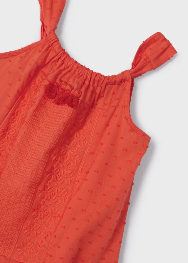 VESTIDO 3938 NARANJA BORDADO