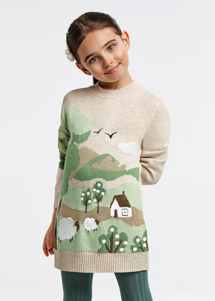 Vestido tricot intarsia 4965